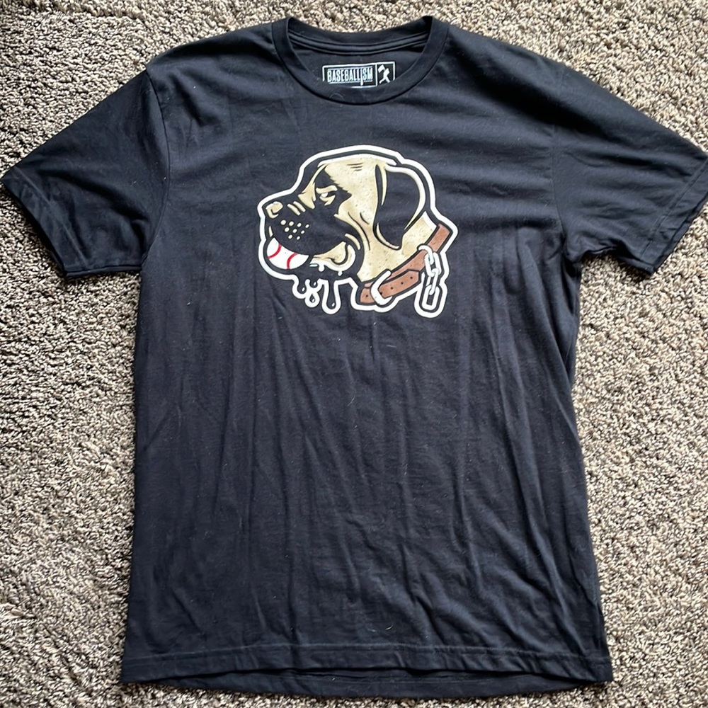 Black Graphic Tee with Dog Design